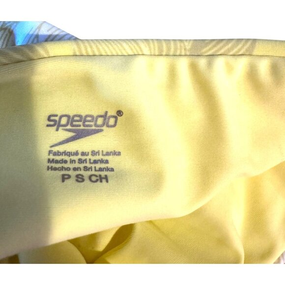 Speedo Womens Light Lime Floral Bikini Bottom Swimwear S Nylon/Lycra - Picture 4 of 6